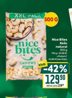 Billa Nice Bites Kešu natural 500 g nabídka