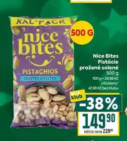 Billa Nice Bites Pistácie pražené solené 500 g nabídka