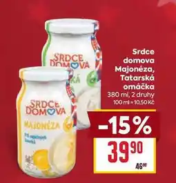 Billa Srdce domova Majonéza, Tatarská omáčka 380 ml nabídka