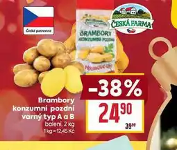 Billa Brambory konzumní pozdní varný typ A a B balení, 2 kg nabídka