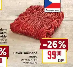 Billa Hovězí mělněné maso cena za 475 g nabídka