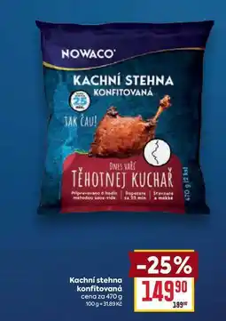 Billa Kachní stehna konfitovaná cena za 470 g nabídka