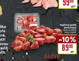 Billa Vepřový guláš porcovaný cena za 400 g nabídka