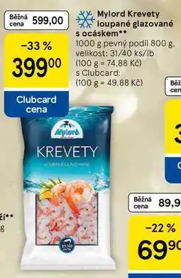 Tesco Mylord Krevety loupané glazované s ocáskem, 1000 g nabídka