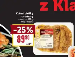 Billa Kuřecí plátky rosemary cena za 520 g nabídka