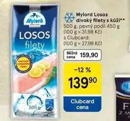 Tesco Mylord Losos divoký filety s kůží, 500 g. pevný podíl 450 g nabídka