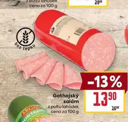 Billa Gothajský salám z pultu lahůdek cena za 100 g nabídka