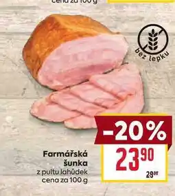Billa Farmářská šunka z pultu lahůdek cena za 100 g nabídka