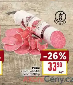 Billa Princ z pultu lahůdek cena za 100 g nabídka