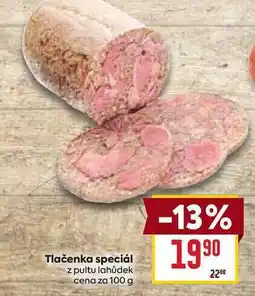 Billa Tlačenka speciál z pultu lahůdek cena za 100 g nabídka