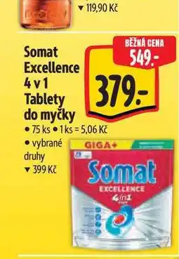 Albert Somat Excellence 4v1 Tablety do myčky 75 ks nabídka