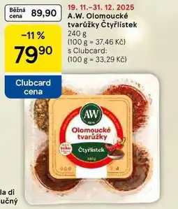Tesco A.W. Olomoucké tvarůžky Čtyřlístek, 240 g nabídka