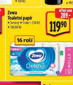 Albert Zewa Deluxe toaletní papír 3-vrstvý 16 rolí, vybrané druhy nabídka