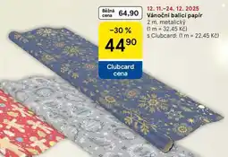 Tesco Vánoční balicí papír 2 m. metalický nabídka