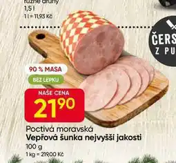 Hruška Poctivá moravská Vepřová šunka nejvyšší jakosti 100 g nabídka