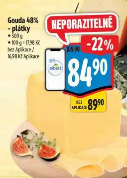 Albert Gouda 48% - plátky 500 g nabídka