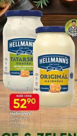 Hruška Hellmann's majonéza, tatarská omáčka 405ml, vybrané druhy nabídka
