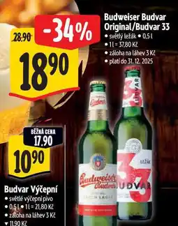 Albert Budweiser Budvar Original/Budvar 33 0,5 l nabídka
