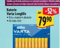 Albert VARTA LONGLIFE baterie AA nebo AAA nabídka
