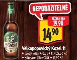 Albert Velkopopovický Kozel 11 nabídka