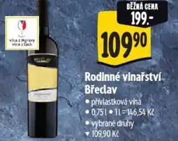 Albert Rodinné vinařství Břeclav nabídka
