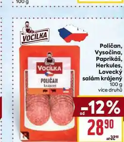 Billa Poličan, Vysočina, Paprikáš, Herkules, Lovecký salám krájený 100 g nabídka