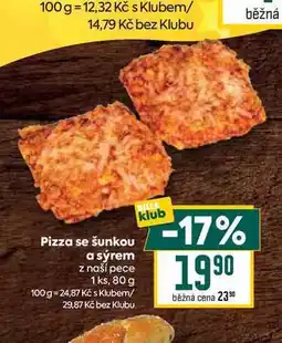 Billa Pizza se šunkou a sýrem z naší pece 1 ks, 80 g nabídka