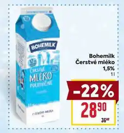 Billa Bohemilk Čerstvé mléko 1,5% 1l nabídka