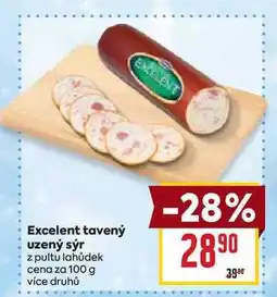 Billa Excelent tavený uzený sýr z pultu lahůdek cena za 100 g nabídka