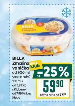 Billa BILLA Zmrzlina vanička od 900 ml nabídka