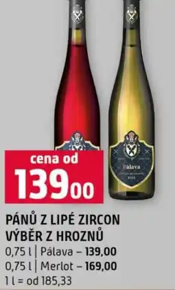 Terno Pánů z lipé zircon výběr z hroznů nabídka