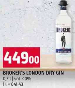Terno Broker's london dry gin nabídka