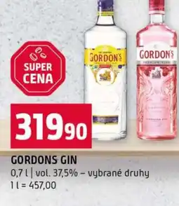 Terno Gordons gin nabídka