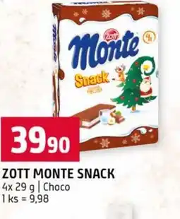 Terno Zott monte snack nabídka
