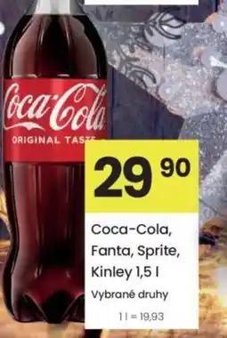 Kubík potraviny Coca-Cola, Fanta, Sprite, Kinley nabídka
