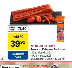 Tesco Snack it! kabanos exclusive nabídka