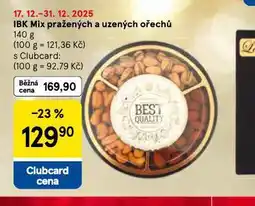 Tesco Ibk mix pražených a uzených ořechů nabídka