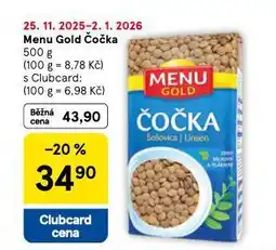 Tesco Menu gold čočka nabídka