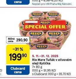 Tesco Rio mare tuňák v olivovém oleji kytička nabídka