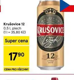 Tesco Pivo krušovice 12 královský ležák nabídka