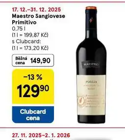 Tesco Maestro sangiovese primitivo nabídka