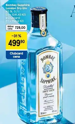 Tesco Bombay sapphire london dry gin nabídka