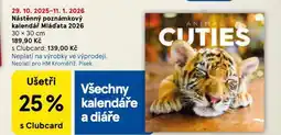 Tesco Nástěnný poznámkový kalendář mláďata 2026 nabídka