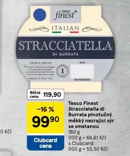 Tesco Stracciatella di burrata plnotučný měkký nezrající sýr se smetanou nabídka