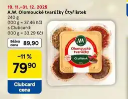 Tesco A.w. olomoucké tvarůžky čtyřlístek nabídka