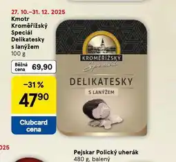 Tesco Kmotr kroměřížský speciál delikatesky s lanýži nabídka