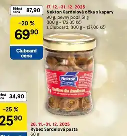Tesco Nekton sardelová očka s kapary nabídka