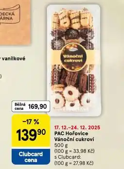 Tesco Pac hořice vánoční cukroví nabídka