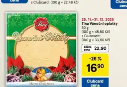 Tesco Tina vánoční oplatky nabídka