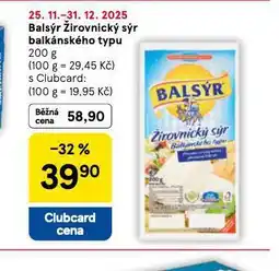 Tesco Balsýr žirovnický sýr balkánského typu nabídka